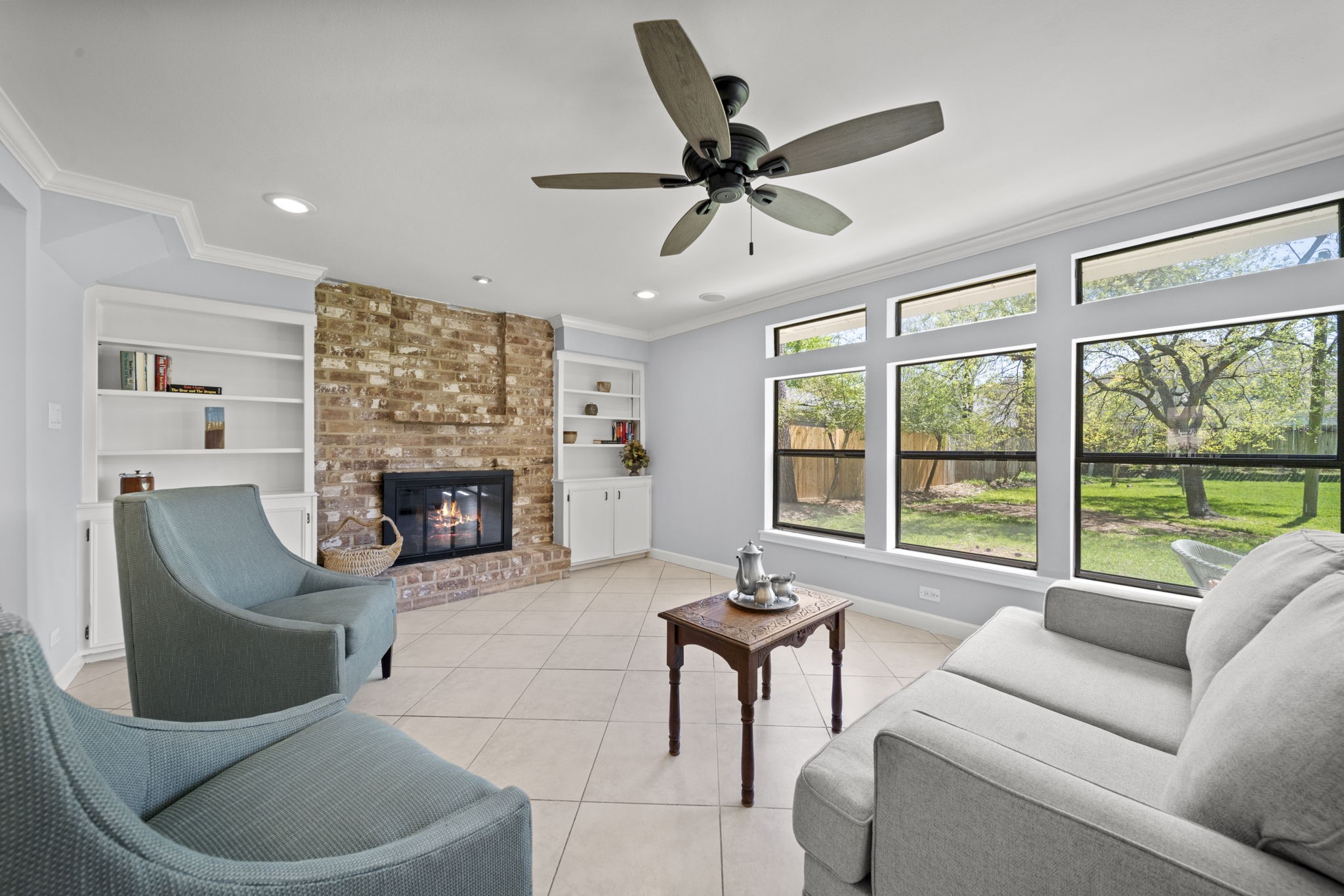6315 Allentown Drive Spring, TX 77389 - Photo 13 of 46 a living room with furniture and a fireplace
