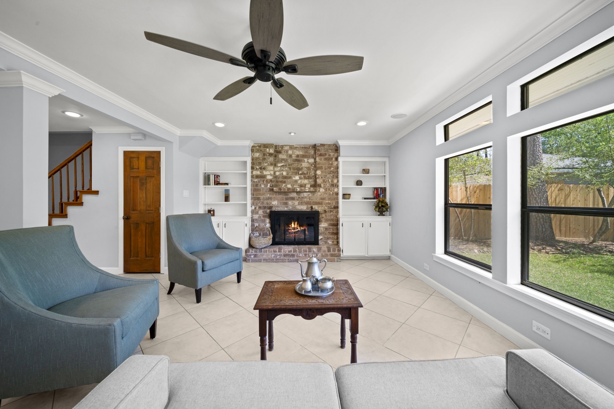 6315 Allentown Drive Spring, TX 77389 - Photo 14 of 46 a living room with furniture and a fireplace