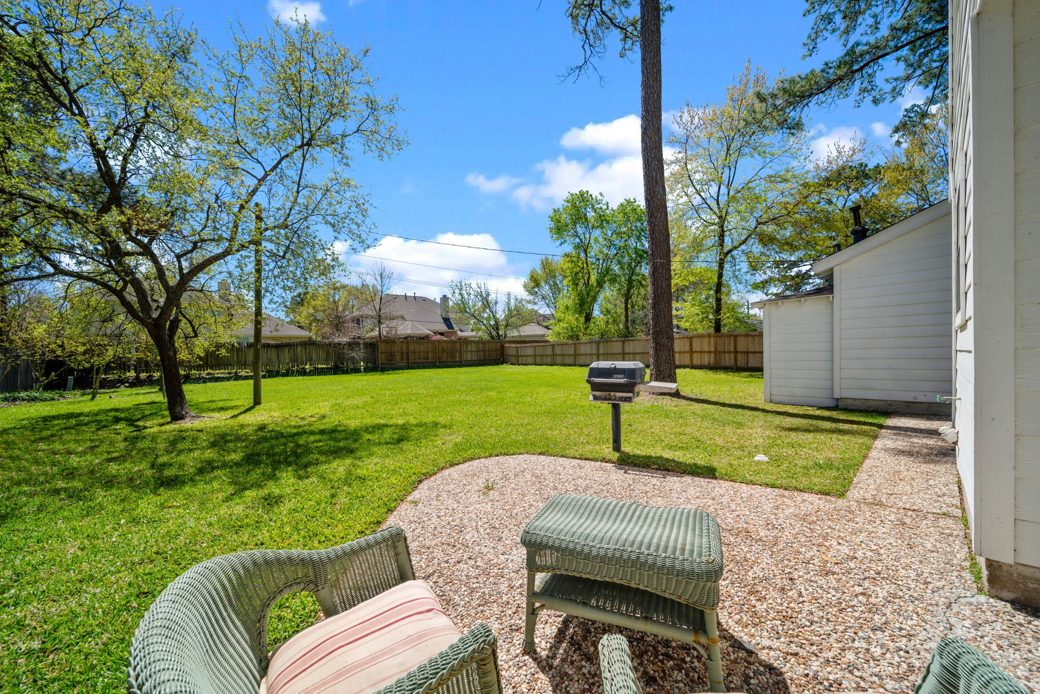 6315 Allentown Drive Spring, TX 77389 - Photo 37 of 46 a view of backyard with seating area and green space