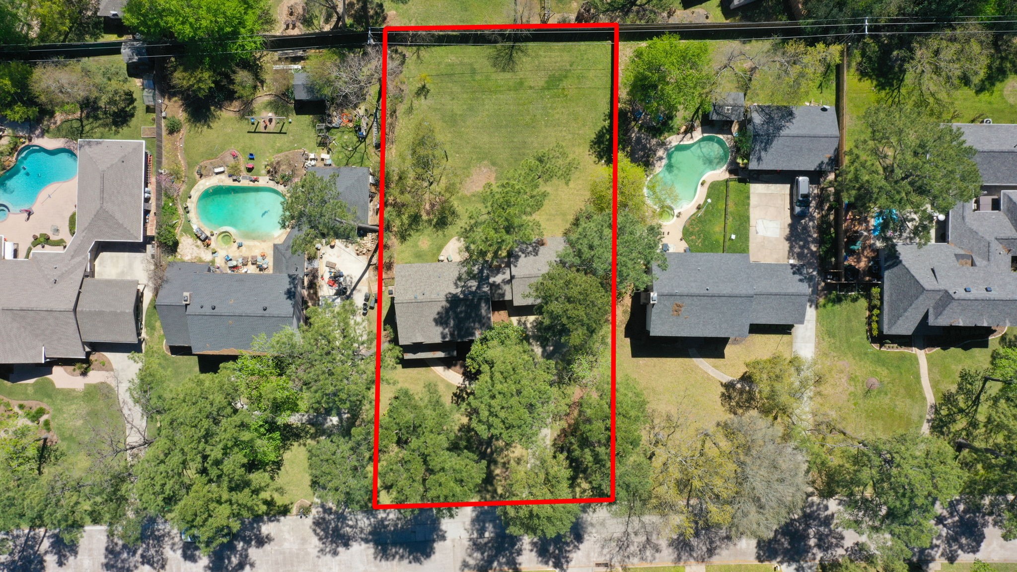 6315 Allentown Drive Spring, TX 77389 - Photo 43 of 46 an aerial view of a house with a yard and large trees