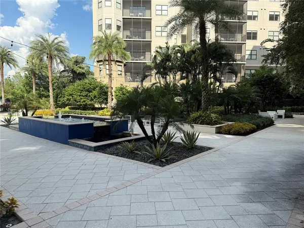 a view of a terrace with sitting area