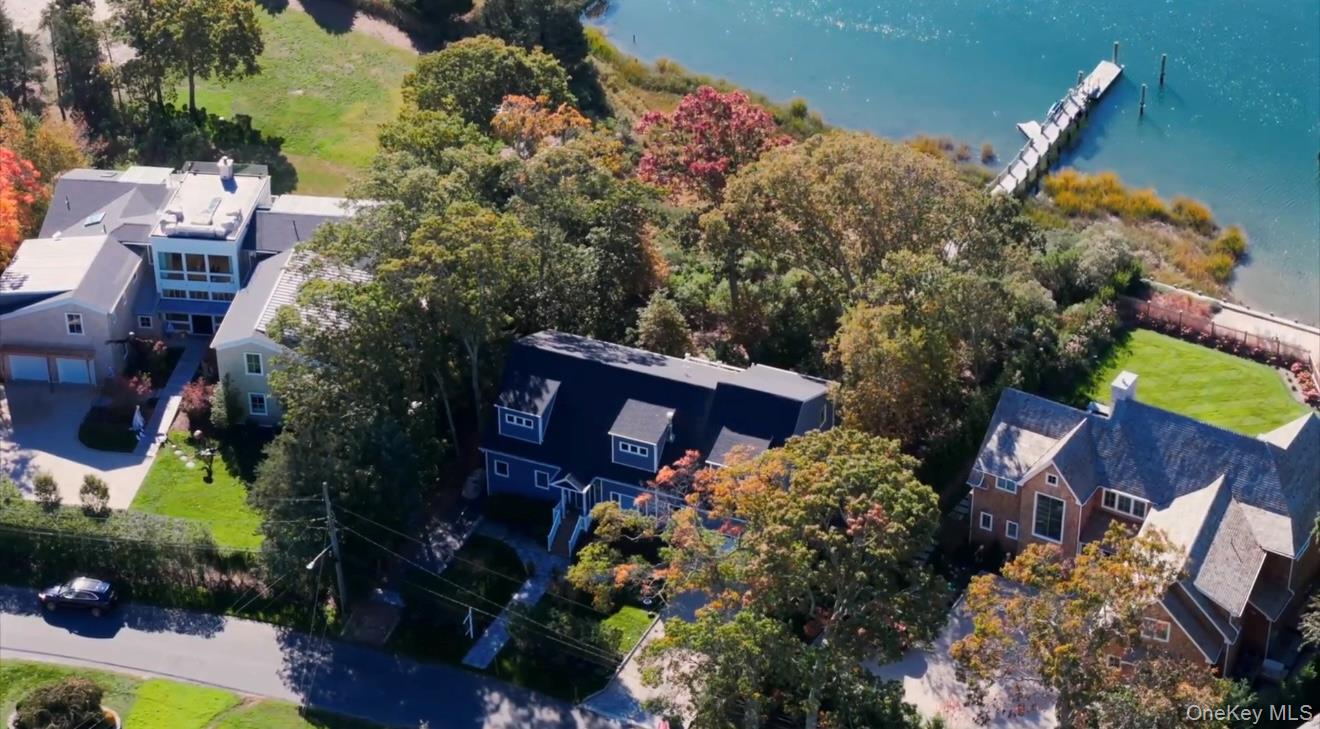 Aerial view of home and Deep Hole Creek