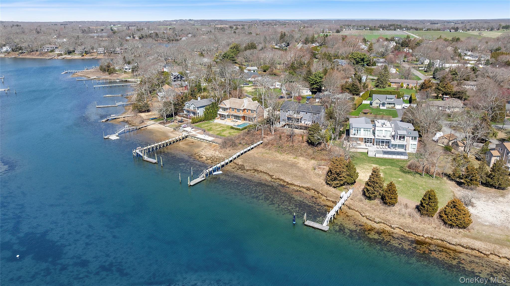 2280 Deep Hole Drive Mattituck, NY 11952 - Photo 29 of 35 Drone/aerial view of the incredible waterfront setting with deepwater dock for two boats