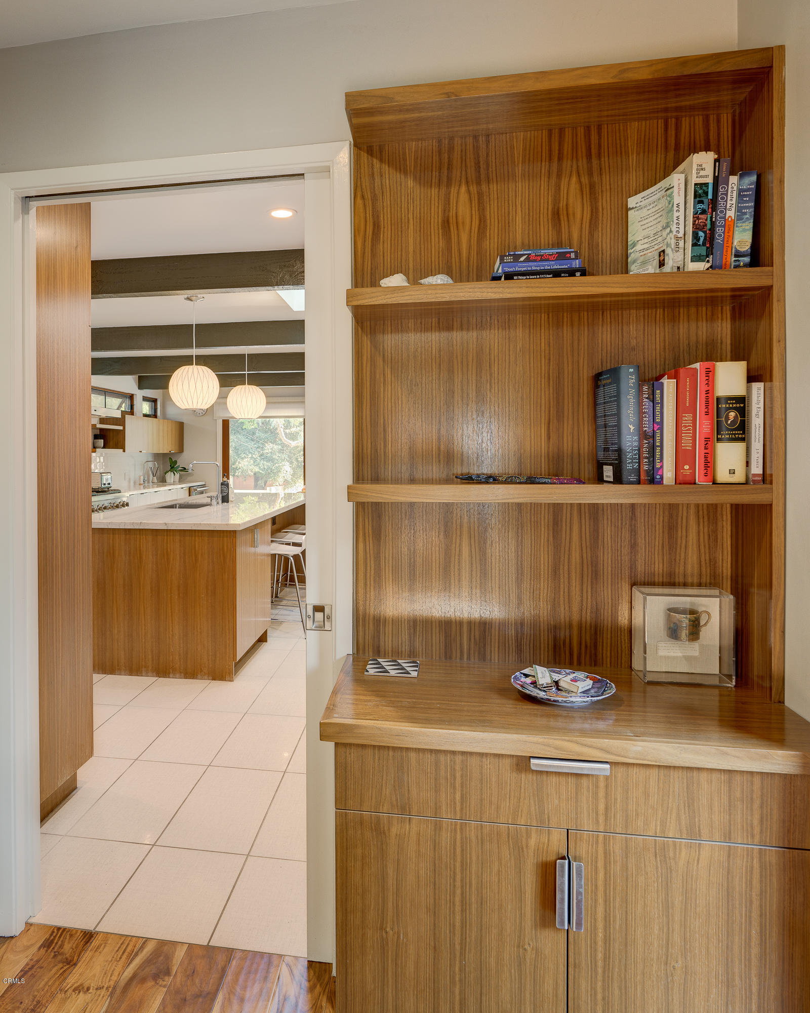 1025 Nithsdale Road Pasadena, CA 91105 - Photo 14 of 34 a kitchen with a refrigerator and cabinets