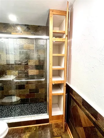 a bathroom with a shower
