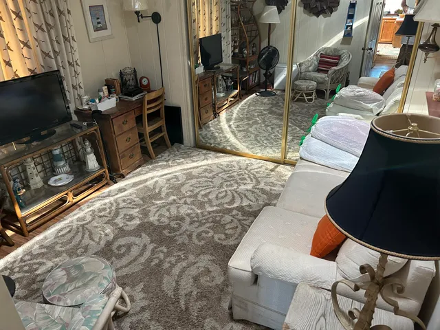 a living room with furniture