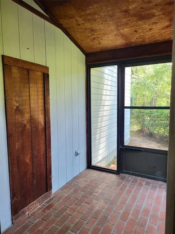 a view of a garden from a window