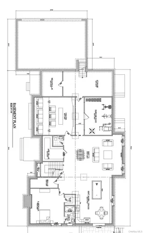 a picture of a room with a white wall and a painting