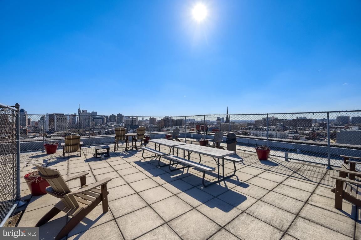 1001 St Paul Street, Unit 12D Baltimore, MD 21202 - Photo 12 of 17 Rooftop oasis with stunning city views.