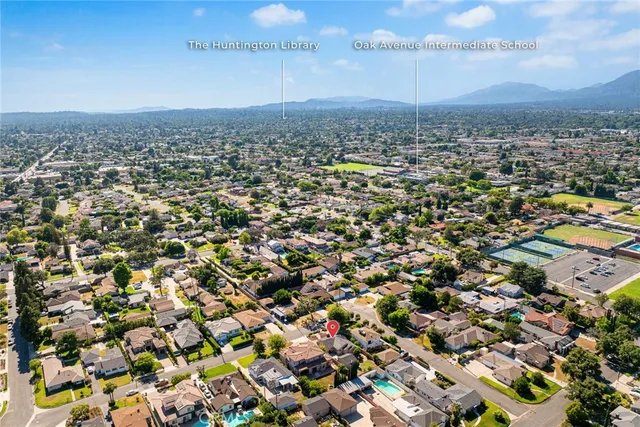 an aerial view of multiple house