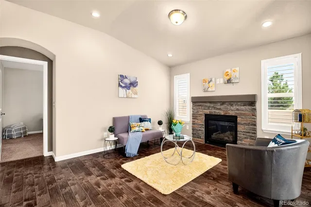 a living room with furniture