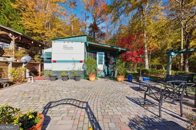 a view of a house with a patio