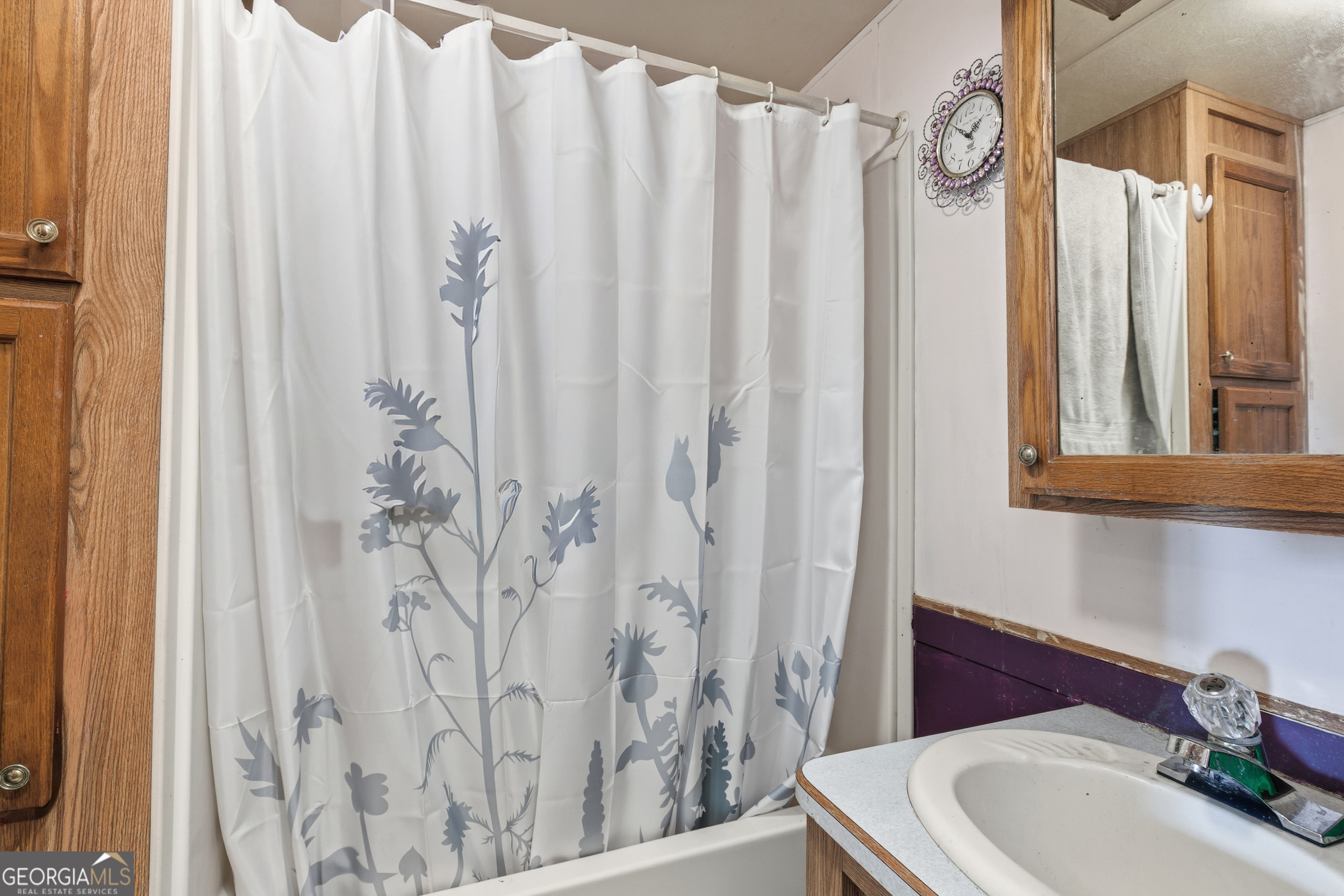 105 Holiday Loop Cleveland, GA 30528 - Photo 29 of 41 a bathroom with a shower curtain and a sink