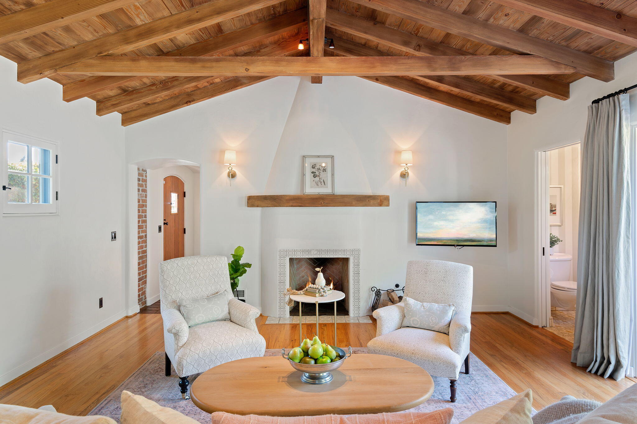 1520 Lingate Lane Montecito, CA 93108 - Photo 6 of 38 a living room with furniture and a fireplace