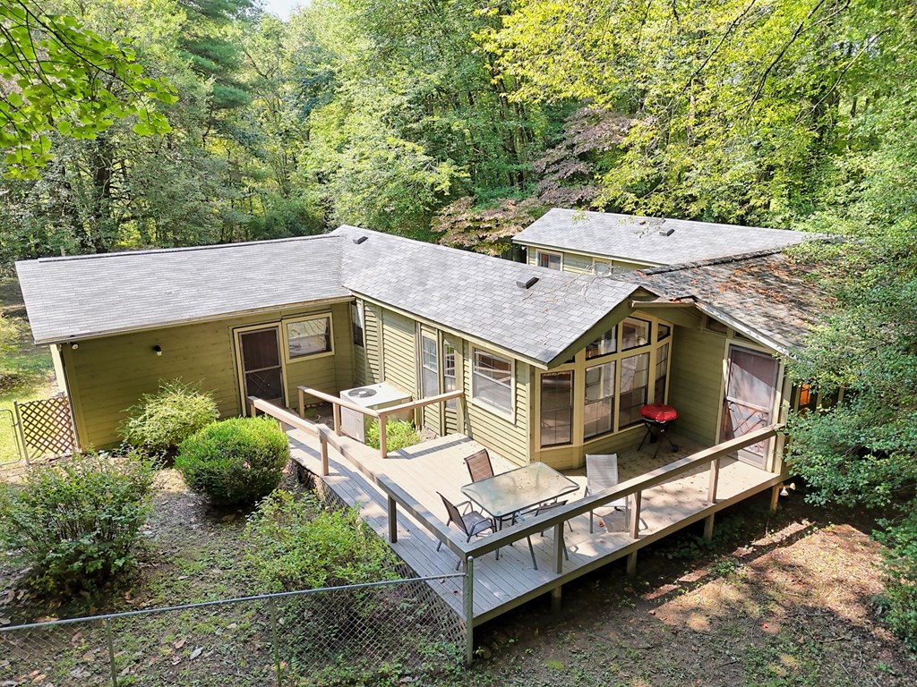 641 Cold Branch Road Hayesville, NC 28904 - Photo 3 of 65 an aerial view of a house with a yard balcony and furniture