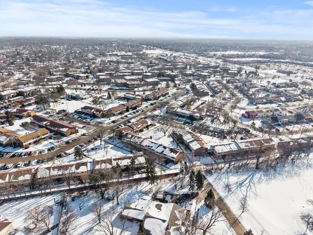 an aerial view of multiple house