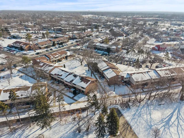 an aerial view of multiple house