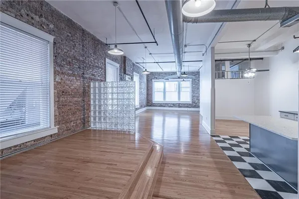 a view of entryway with wooden floor