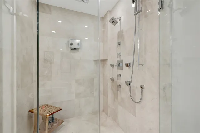 a bathroom with a shower