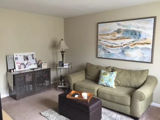 a living room with furniture and a couch