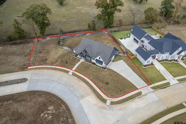 an aerial view of a house