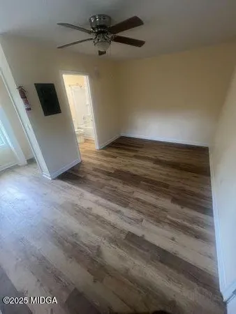 an empty room with windows