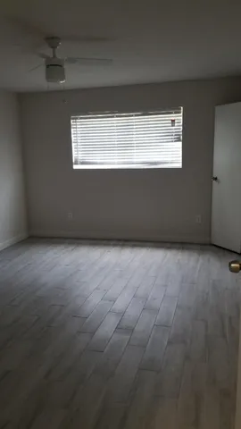 an empty room with a window