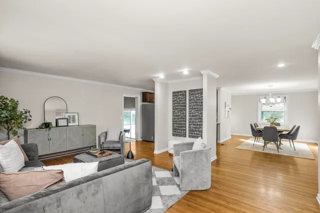 a living room with furniture and window