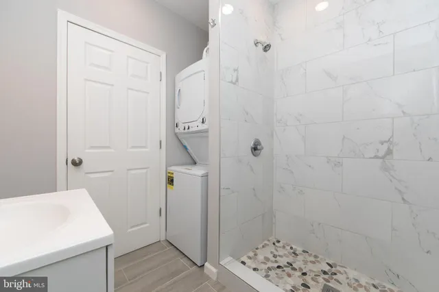 a bathroom with a shower