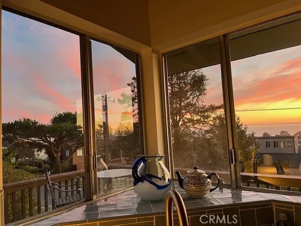 a view of a balcony with couch