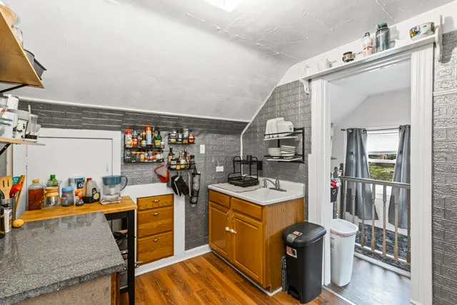 a view of a storage and utility room
