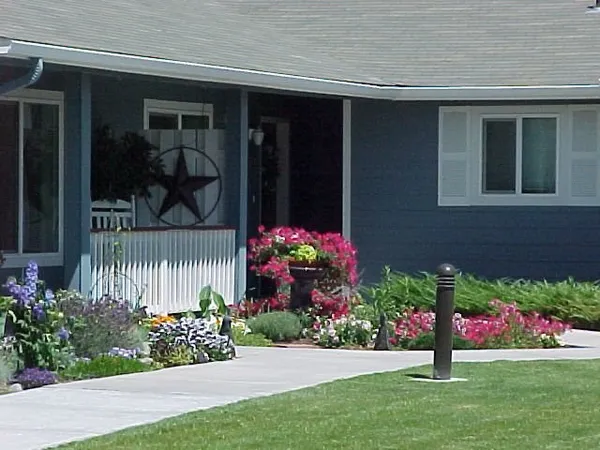 a front view of a house having yard