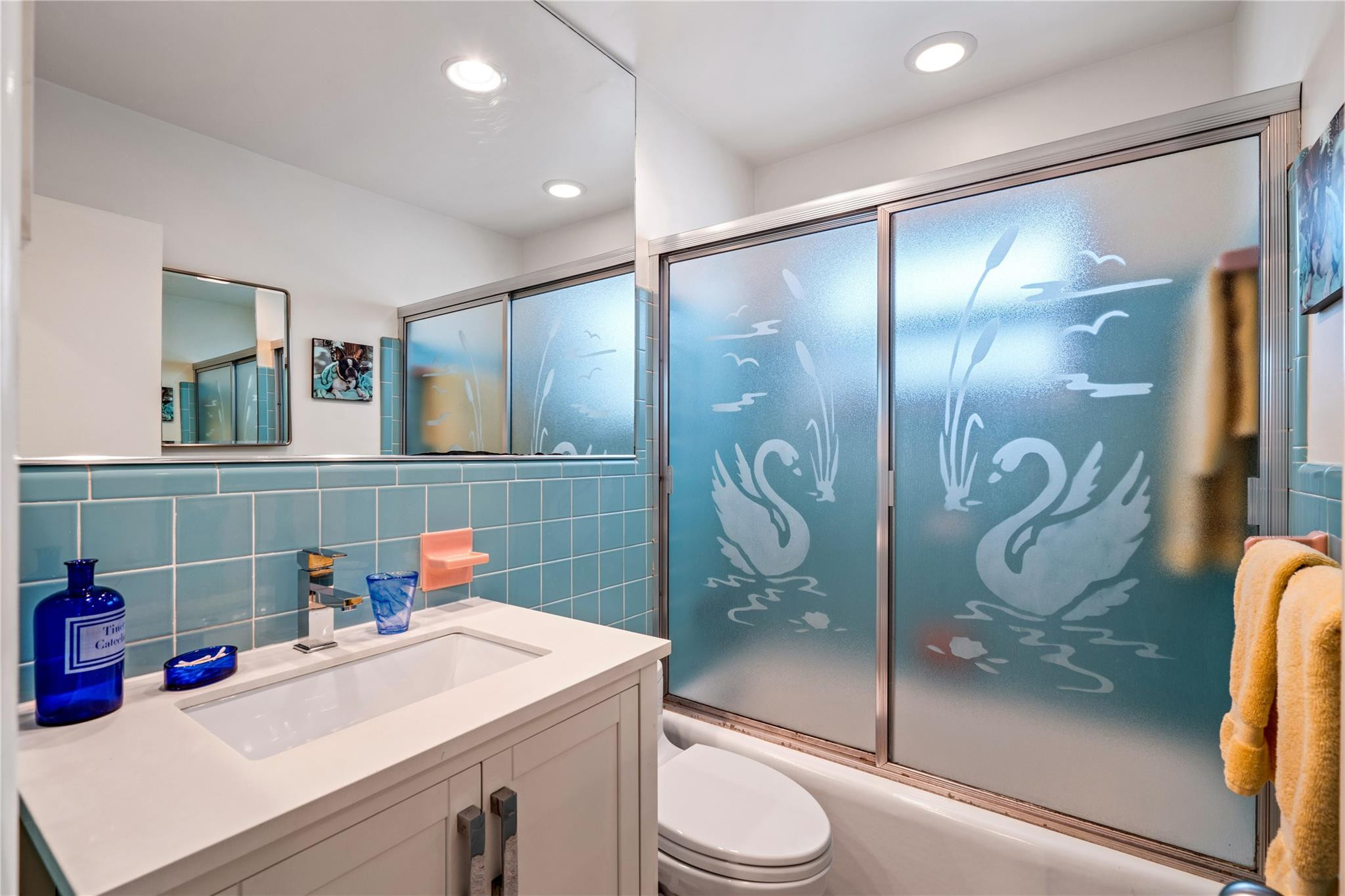224 North Gordon Road Fort Lauderdale, FL 33301 - Photo 22 of 45 a bathroom with a sink a toilet and shower