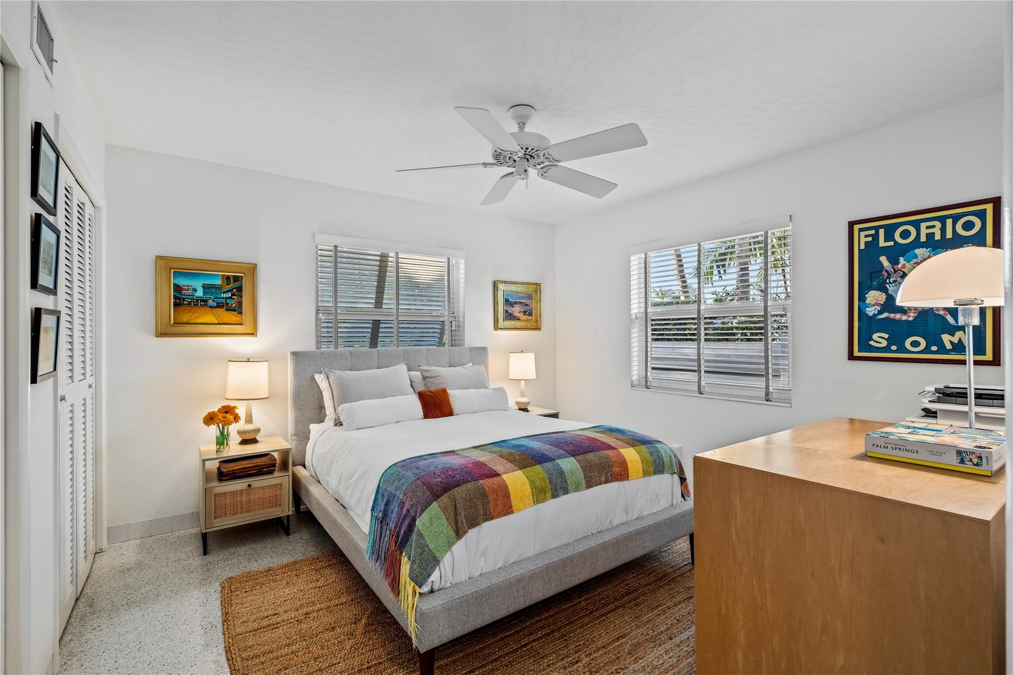 224 North Gordon Road Fort Lauderdale, FL 33301 - Photo 23 of 45 a bedroom with a bed wooden floor and window