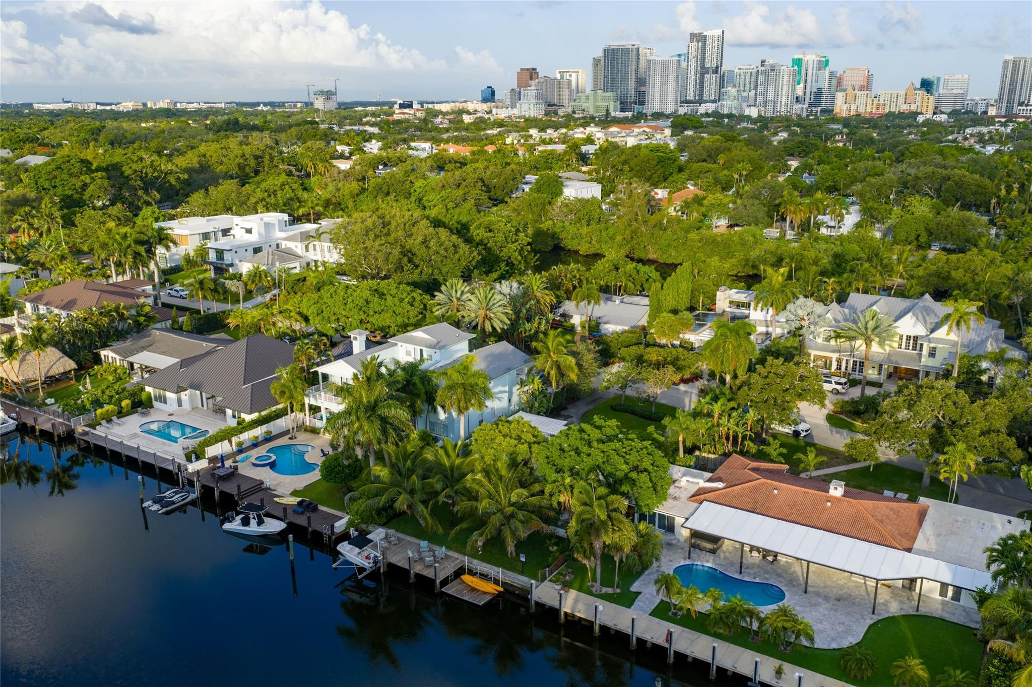 224 North Gordon Road Fort Lauderdale, FL 33301 - Photo 43 of 45 an aerial view of residential houses with outdoor space and trees