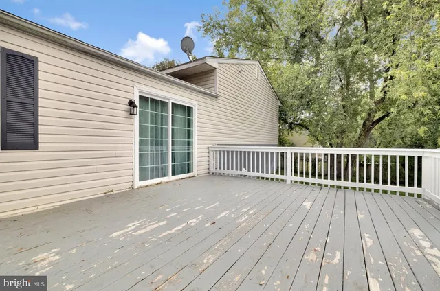 a view of a wooden deck
