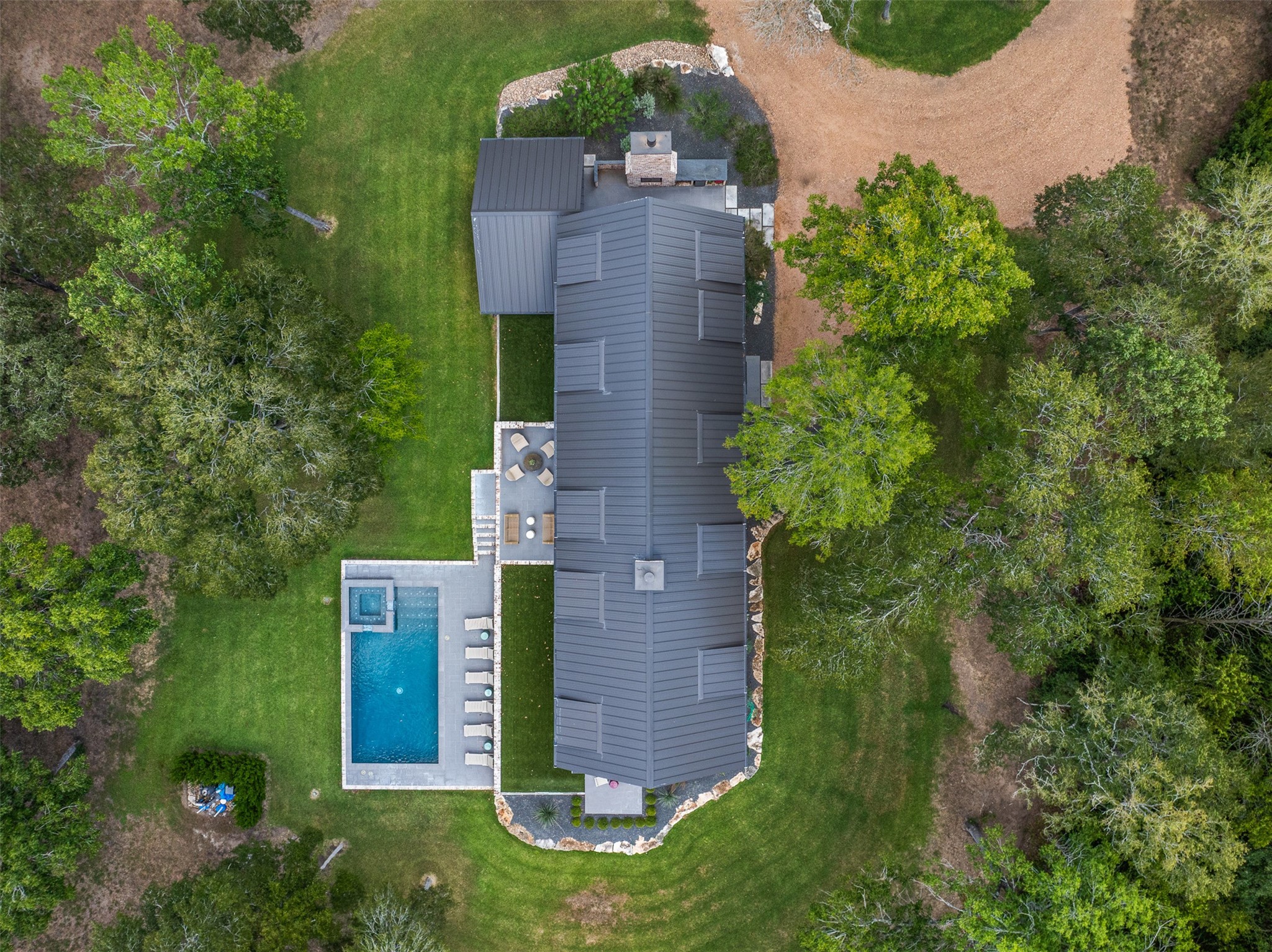 565 Bybee Road Round Top, TX 78954 - Photo 30 of 30 an aerial view of a house