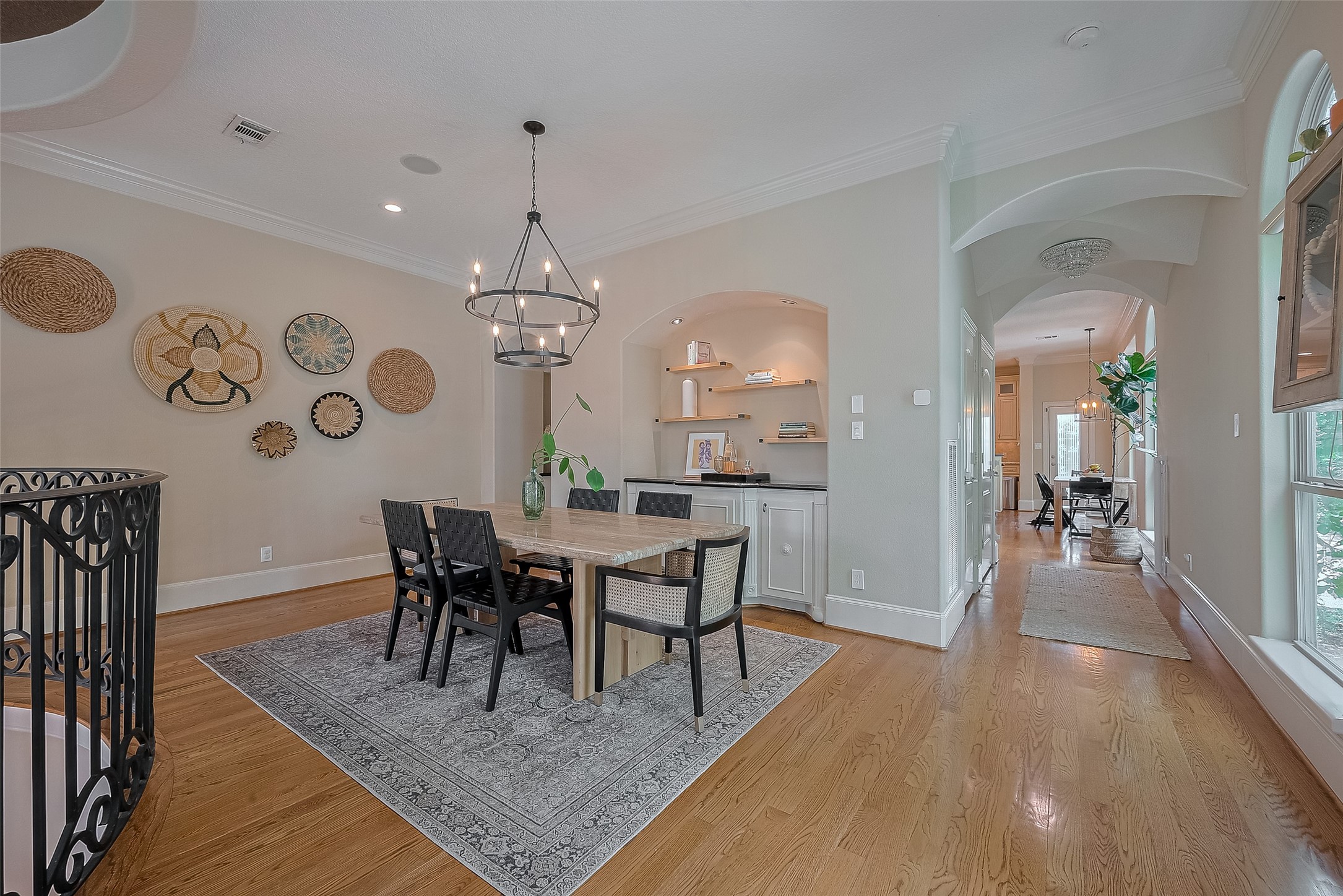 6419 Rodrigo Street Houston, TX 77007 - Photo 12 of 35 Upon making your way up the staircase to your left is a spacious dining or additional flex space.