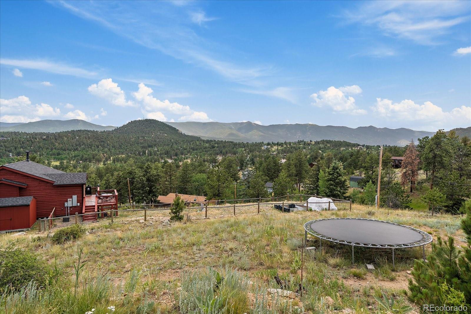 147 Overlook Drive Bailey, CO 80421 - Photo 32 of 43 a view of a swimming pool with a table and chairs