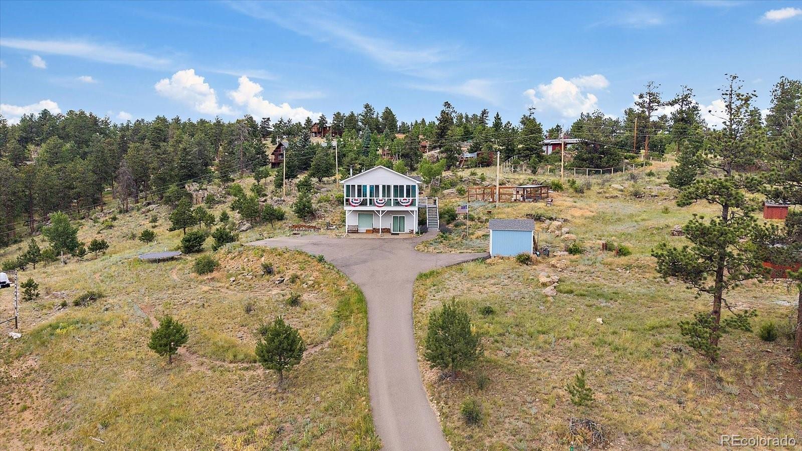 147 Overlook Drive Bailey, CO 80421 - Photo 36 of 43 a view of a yard with swimming pool and trees