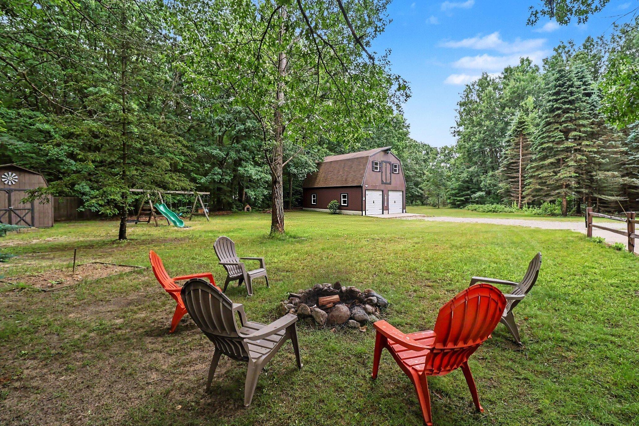 1384 Olson Road Manistee, MI 49660 - Photo 27 of 35 Firepit & Yard