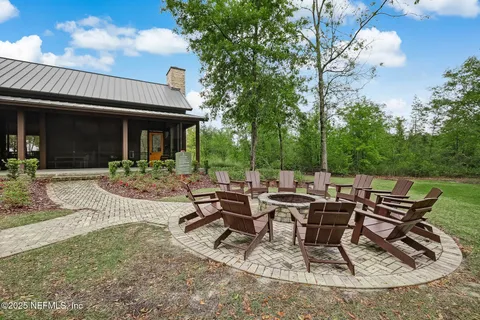 a view of outdoor space with seating area