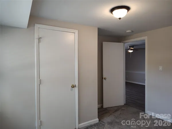 an empty room with closet