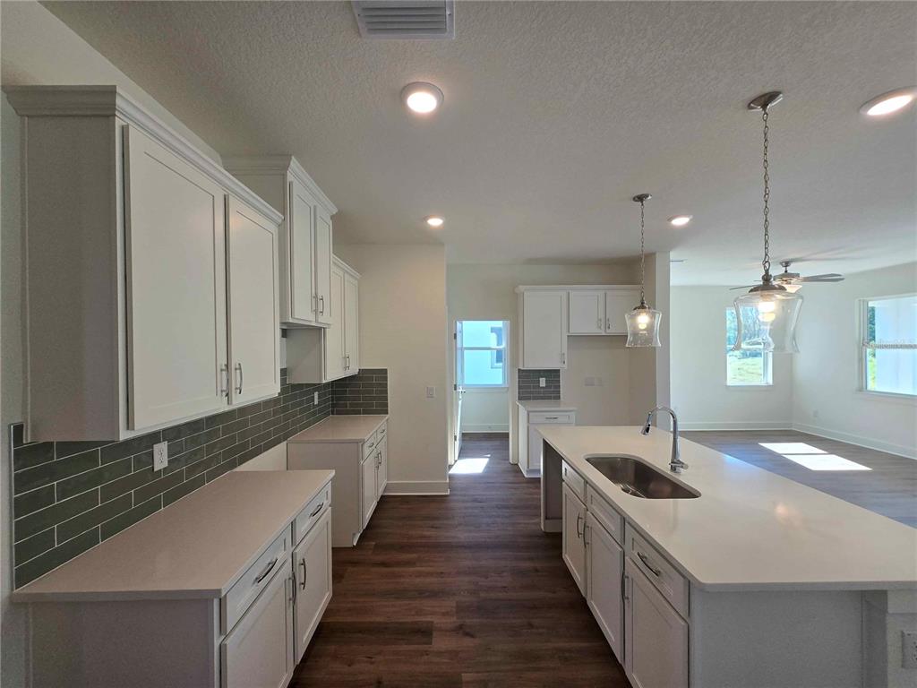 3352 Daybreak Run Loop Spring Hill, FL 34609 - Photo 3 of 15 a large kitchen with stainless steel appliances a sink and a wooden floors