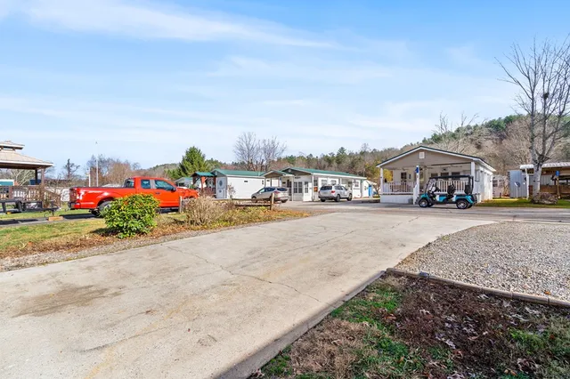 a view of a house with a back yard