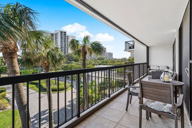 a view of a city from a balcony
