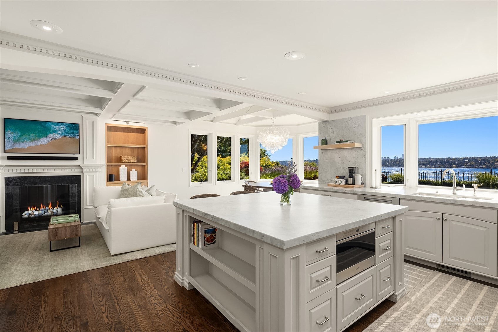 2307 Evergreen Point Road Medina, WA 98039 - Photo 13 of 40 a kitchen with a stove and a refrigerator