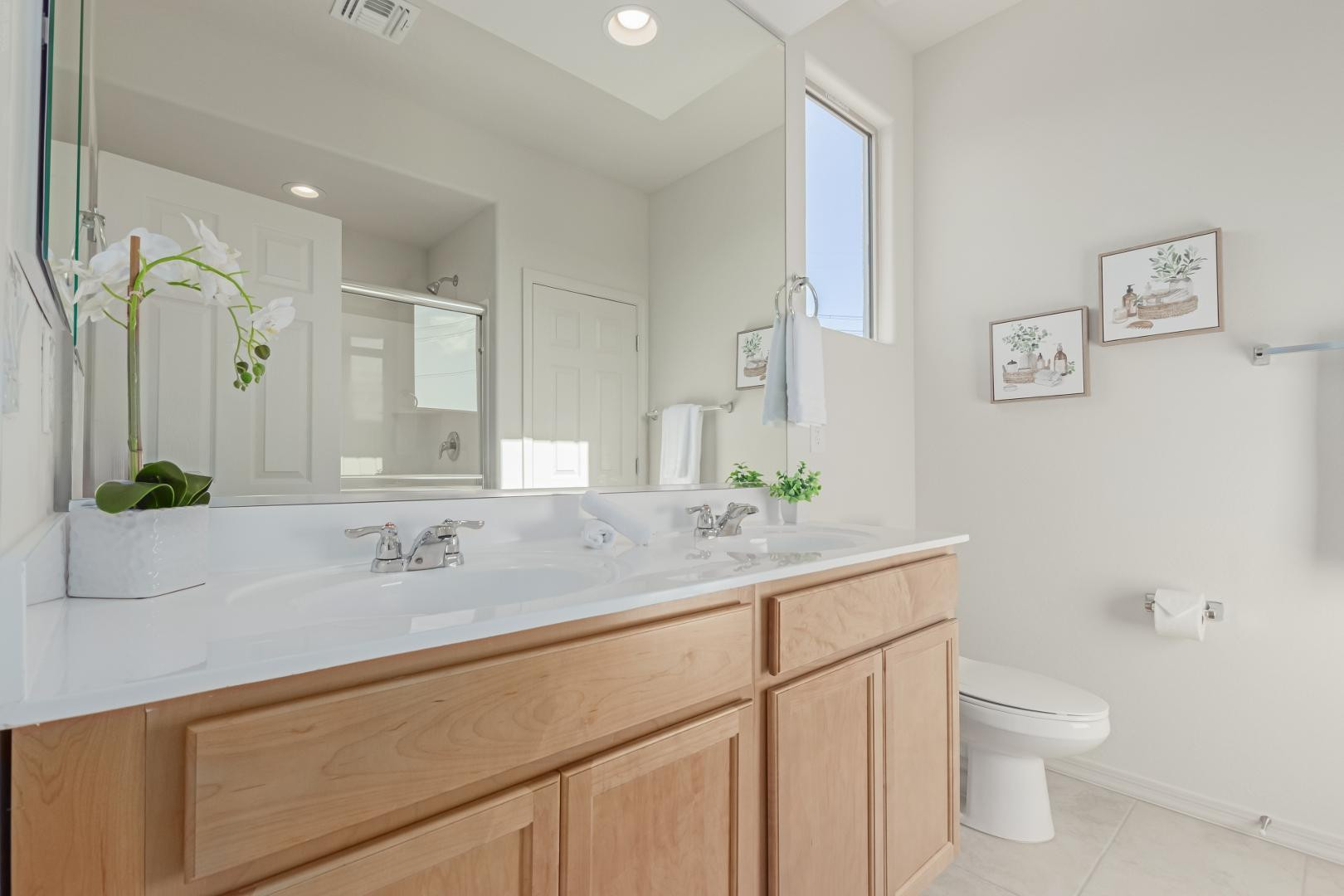 7143 West Coles Road Laveen, AZ 85339 - Photo 9 of 15 a bathroom with a toilet a sink a mirror and vanity