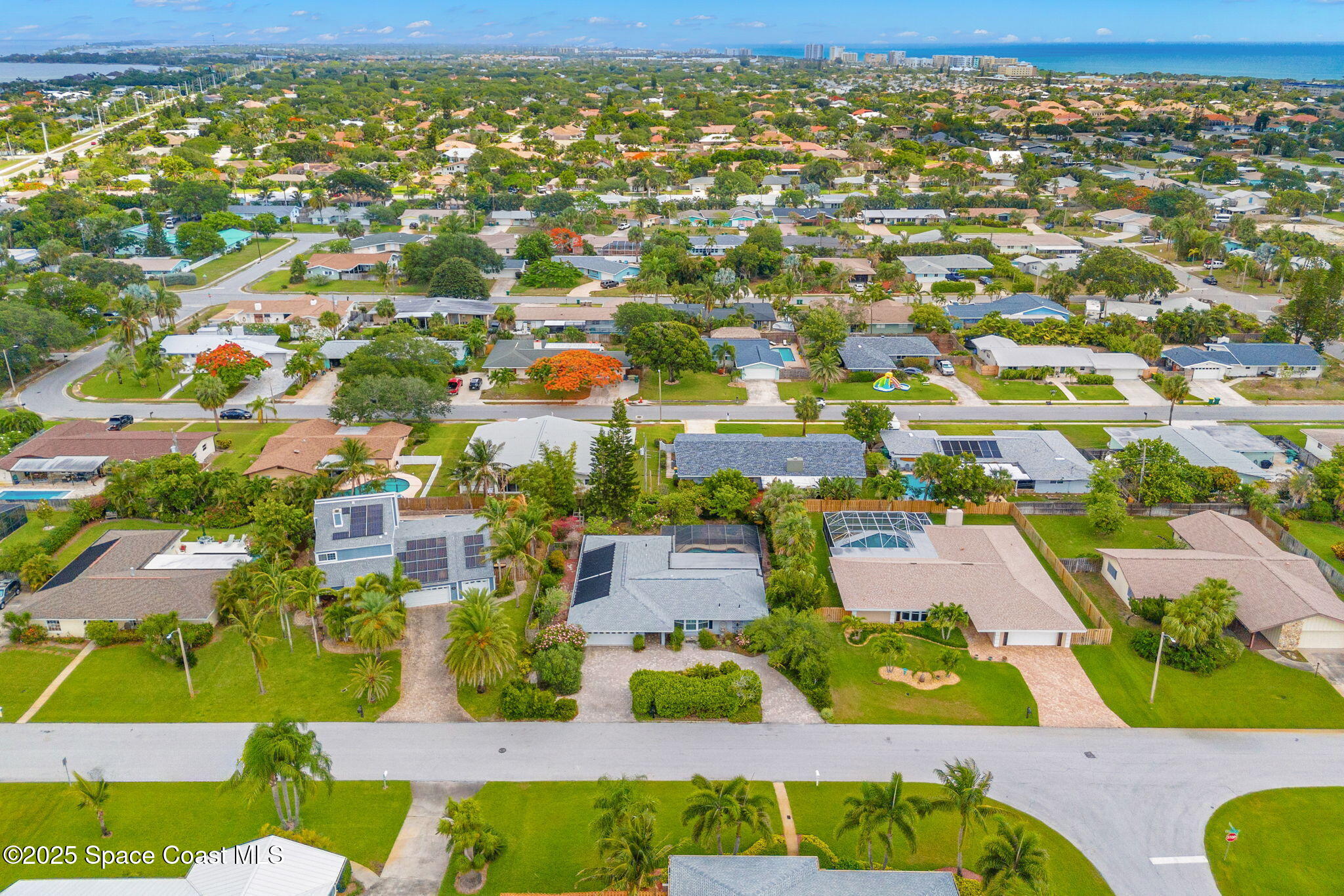 544 Solitaire Palm Drive Indialantic, FL 32903 - Photo 33 of 37 an aerial view of residential houses with outdoor space