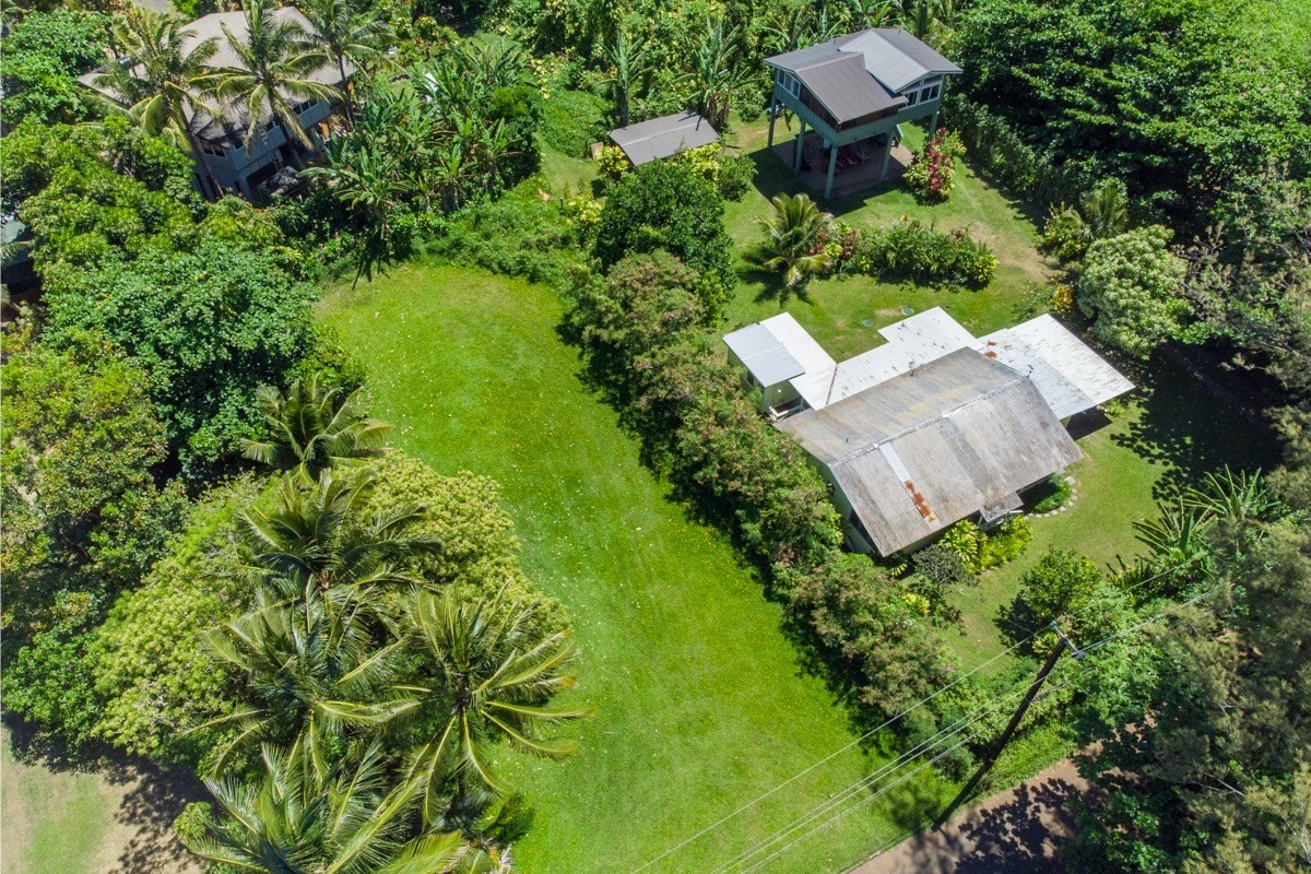 55 Alealea Road Hanalei, HI 96714 - Photo 10 of 14 an aerial view of a house with garden space and street view